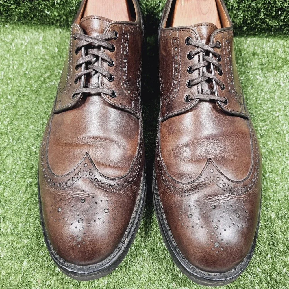 Allen Edmonds 'Tate' Brown Leather Wingtip Oxfords Dress Shoes Mens Size 13 D